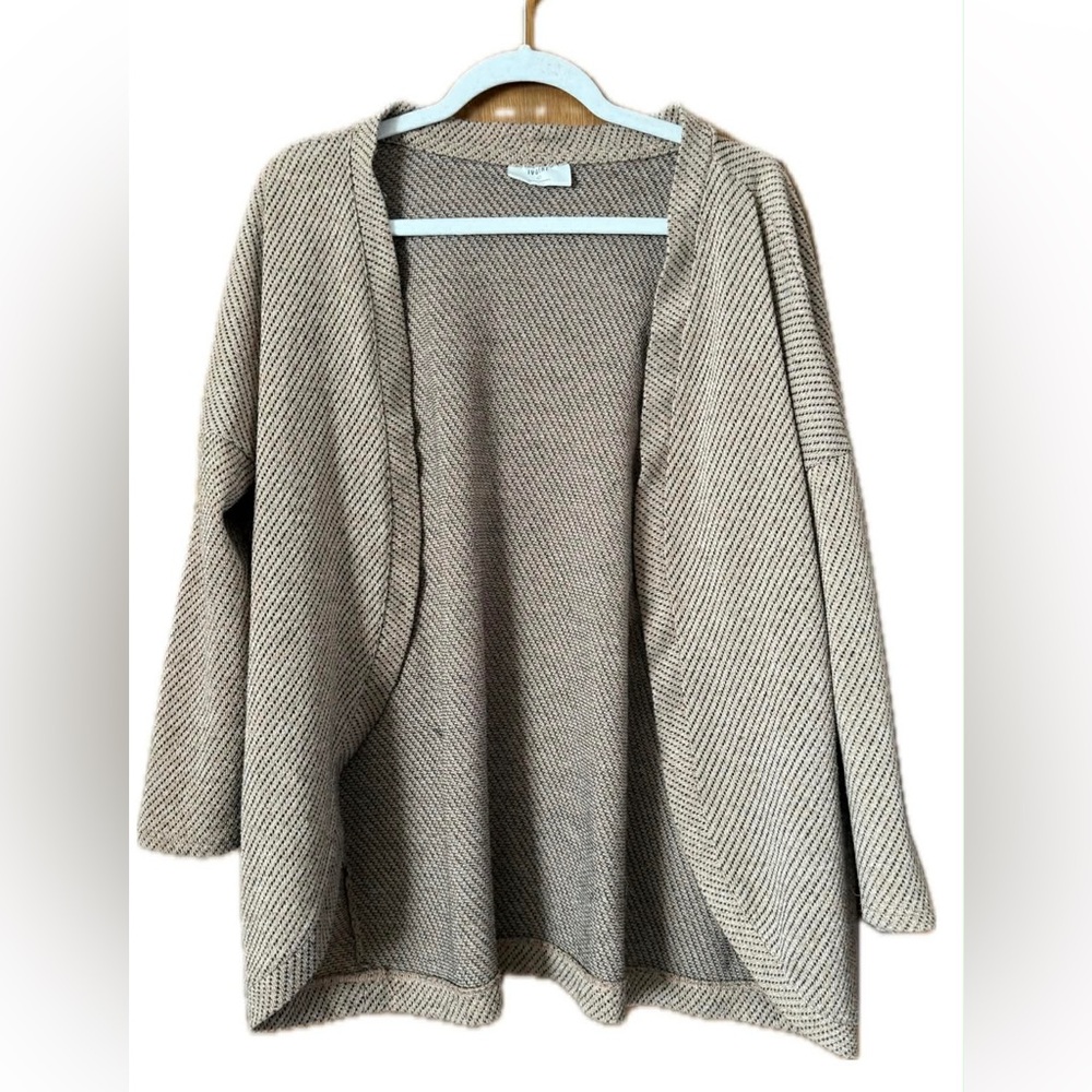 Women's Beige Open Front Sweater